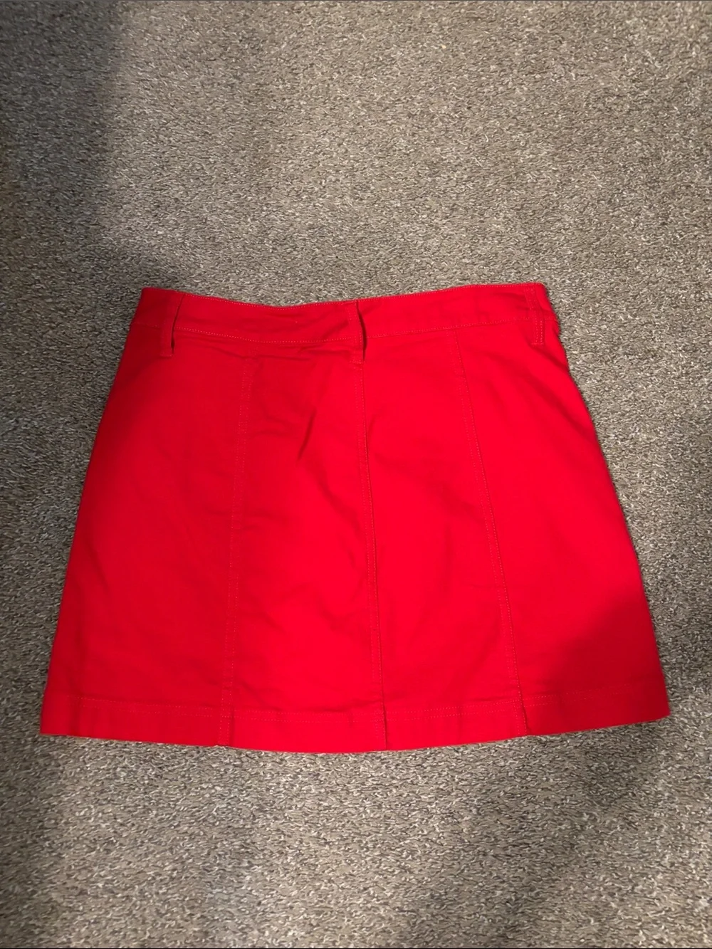 J. Crew Bright Red Button-Front Mini Skirt